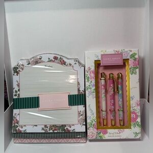 Laura Ashley English Garden Stationery Set – 3 Note Pads + 3 Pen Set NWT
